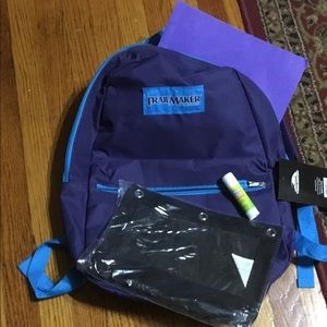 Trail maker purple and blue backpackGlue stick